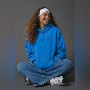 Under Armour Turquoise Blue Logo Hoodie Active Sweatshirt M